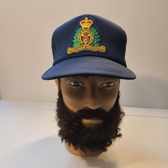 Vintage 90s RCMP Patch Mesh Trucker Adjustable Hat - Picture 1 of 6